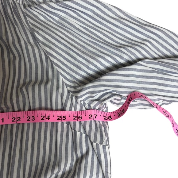 Loft Long Sleeve Spring Popover Blouse Blue & White Stripe Size 26 | NWT - Picture 10 of 11